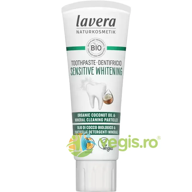 Pasta de Dinti pentru Albire Dantura Sensibila cu Minerale si Cocos 75ml LAVERA — preț și oferte