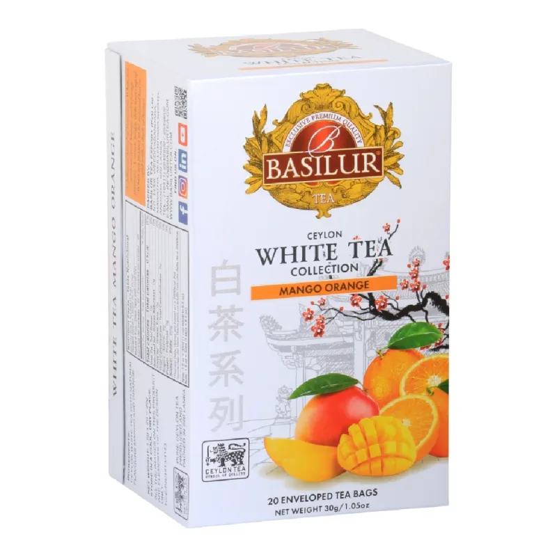 Ceai alb, White Tea Mango Orange, 20 plicuri, Basilur BASILUR TEA — preț și oferte