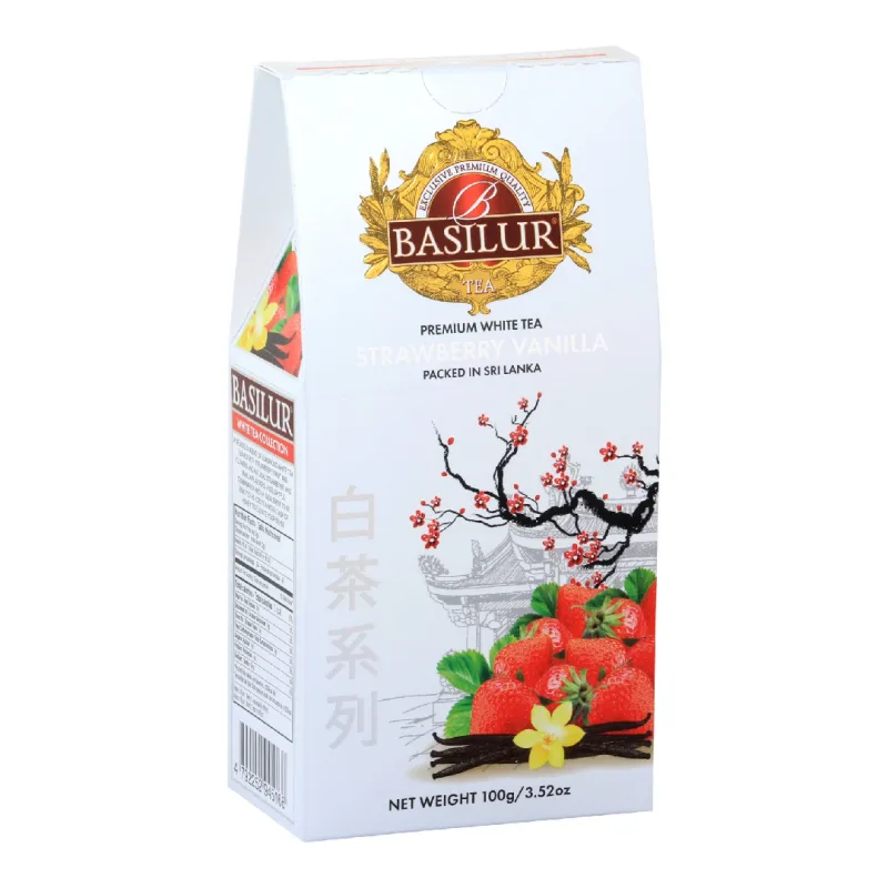 Ceai alb, White Tea Strawberry Vanilla, 100 g, Basilur BASILUR TEA — preț și oferte