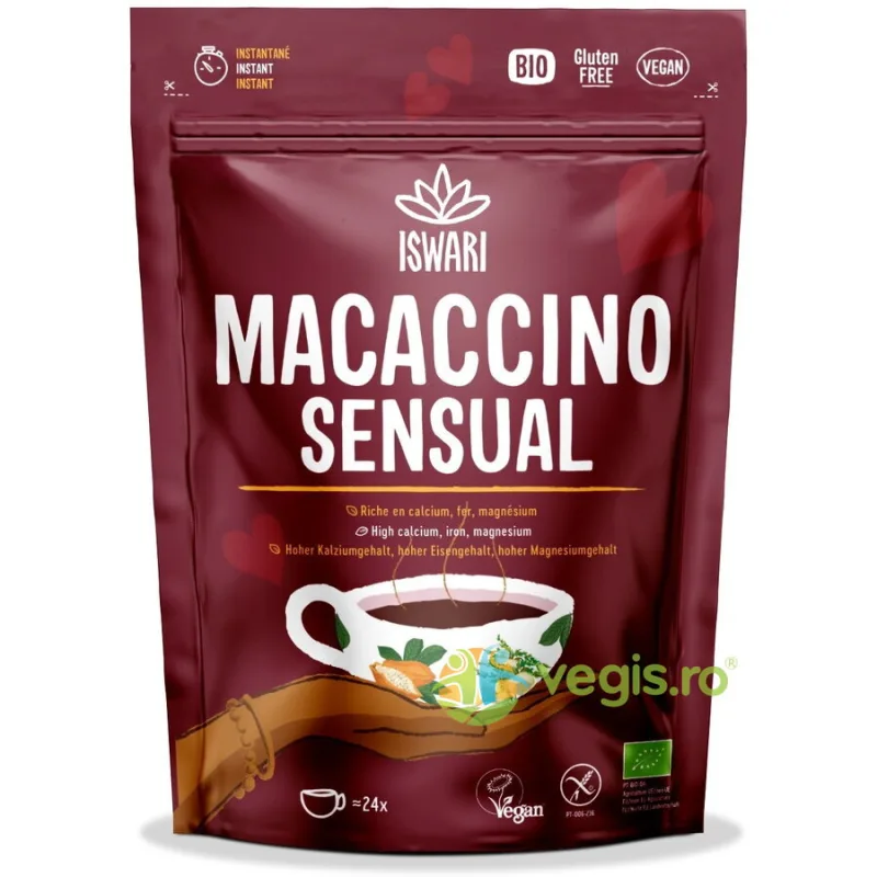 Bautura Instant Energizanta Macaccino Sensual fara Gluten Ecologica/Bio 250g ISWARI — preț și oferte