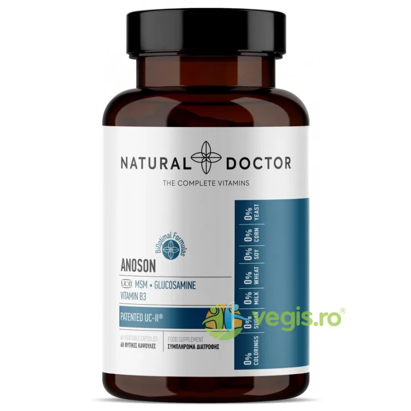 Colagen Patentat UC-II Anoson 60cps NATURAL DOCTOR — preț și oferte