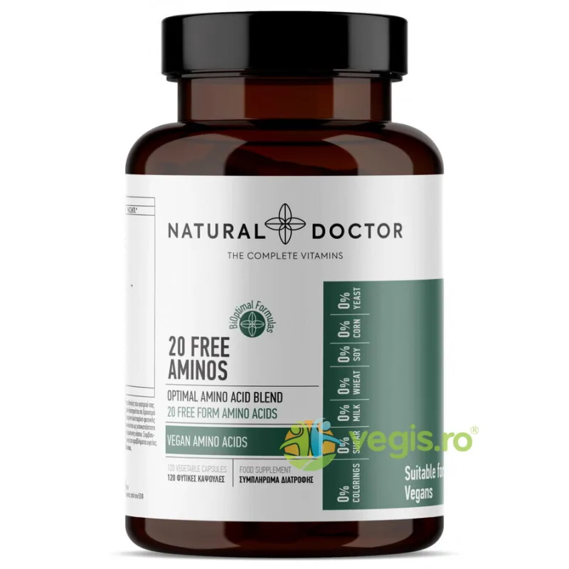 Aminoacizi Vegani 20 Free Aminos 120cps NATURAL DOCTOR — preț și oferte