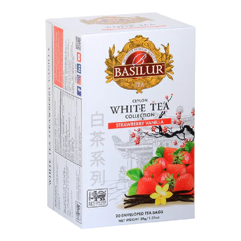 Ceai alb, White Tea Strawberry Vanilla, 25 plicuri, Basilur BASILUR TEA — preț și oferte