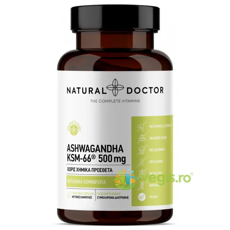 Ashwagandha Sprijin Natural pentru Echilibru si Vitalitate 60cps NATURAL DOCTOR — preț și oferte