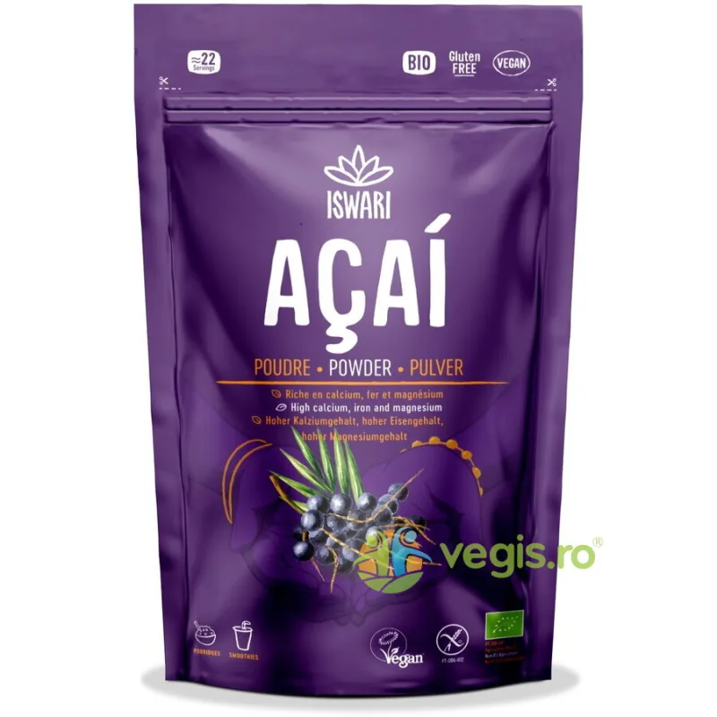 Pulbere de Acai fara Gluten Ecologica/Bio 70g ISWARI — preț și oferte