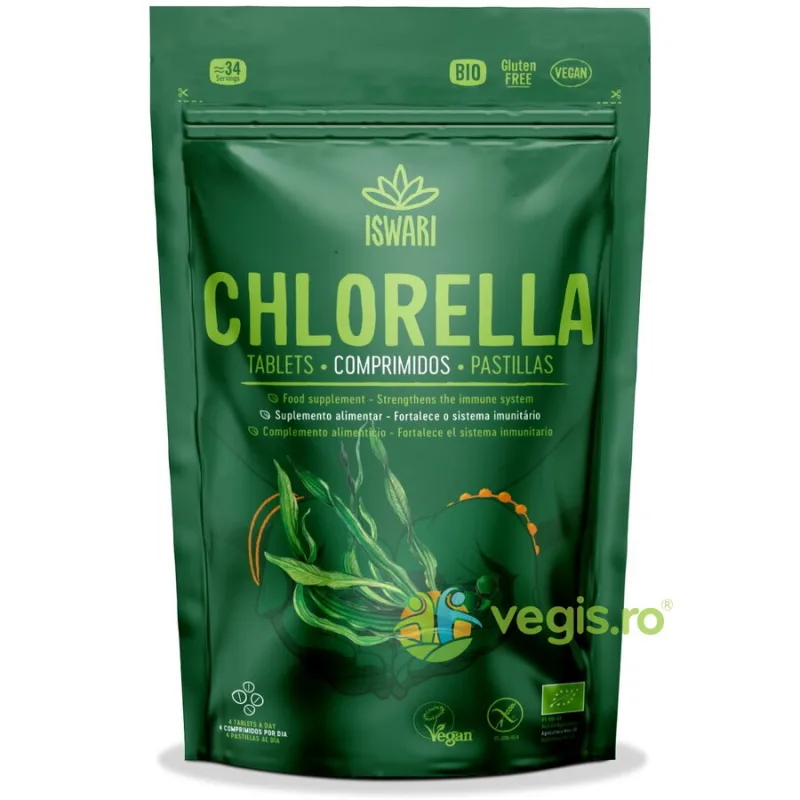 Chlorella Tablete fara Gluten Ecologica/Bio 140buc ISWARI — preț și oferte