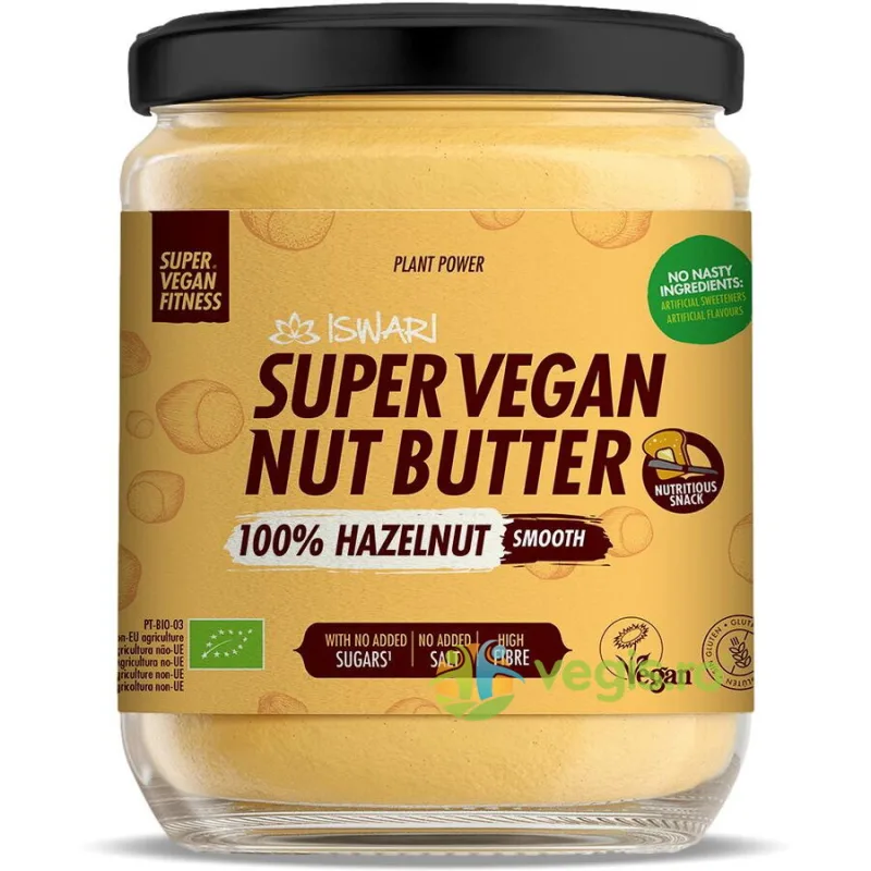 Crema din Alune de Padure Fina fara Zahar Super Vegan Ecologica/Bio 400g — preț și oferte