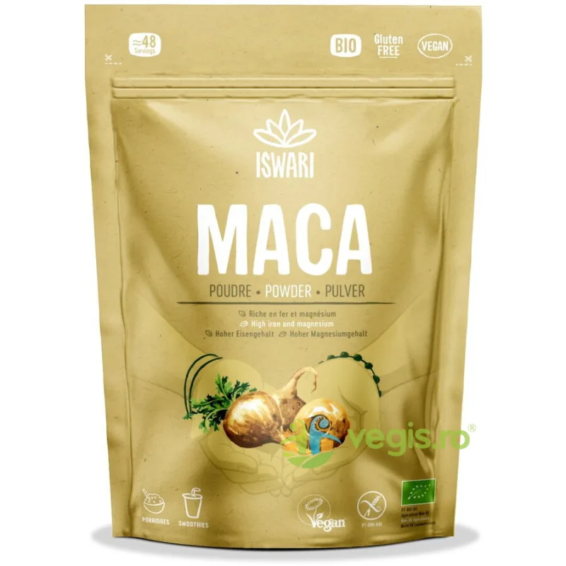Maca Pulbere fara Gluten Ecologica/Bio 250g ISWARI — preț și oferte