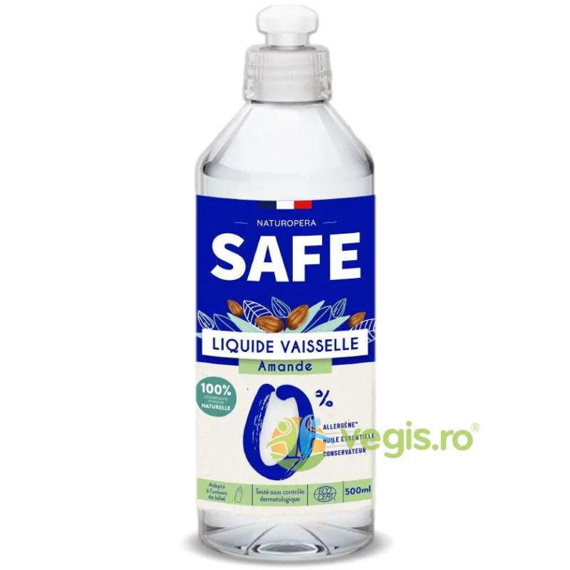Detergent pentru Vase cu Parfum de Migdale fara Alergeni 500ml Safe — preț și oferte