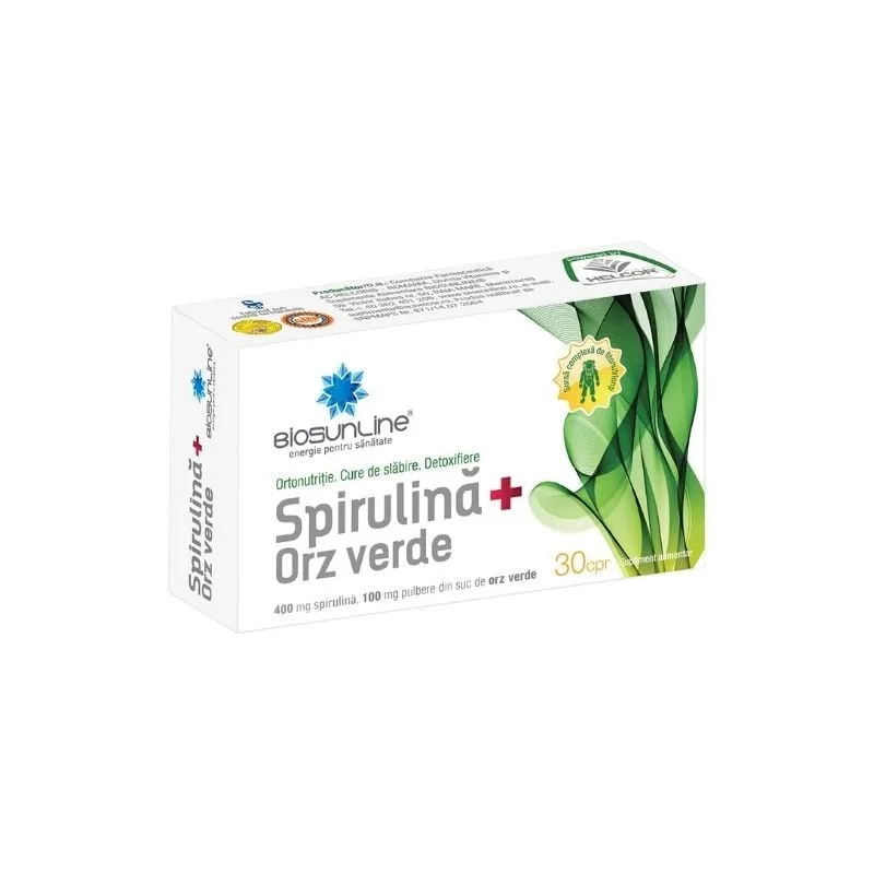 Spirulina si Orz verde, 30 comprimate, Helcor HELCOR BAIA MARE — preț și oferte