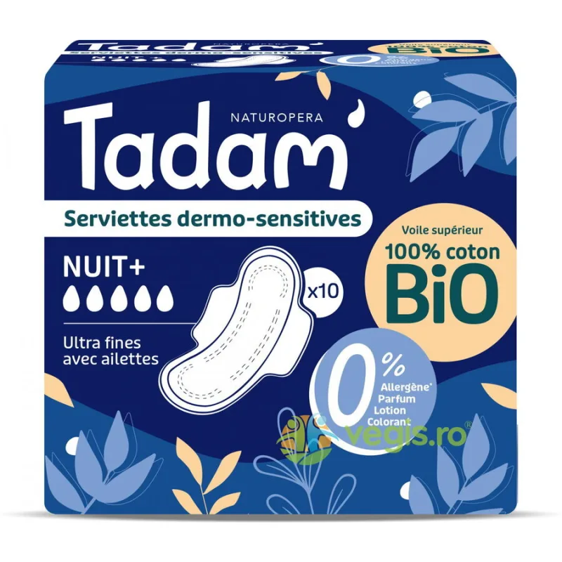 Absorbante Hipoalergenice Ultra Noapte+ 10buc Tadam — preț și oferte