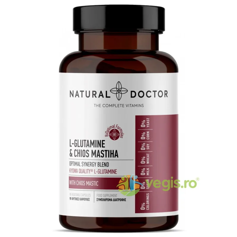L-Glutamine Chios Mastiha - Sanatatea Stomacului 90cps vegetale NATURAL DOCTOR — preț și oferte