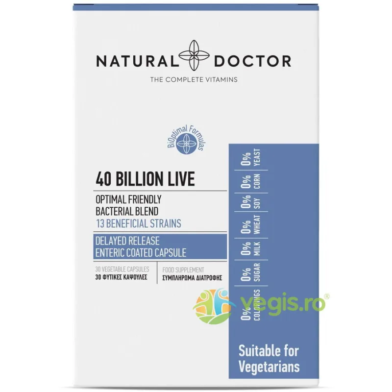 40 Billion Live - Mentinerea Sanatatii Gastrointestinale 30cps NATURAL&nbsp;DOCTOR — preț și oferte
