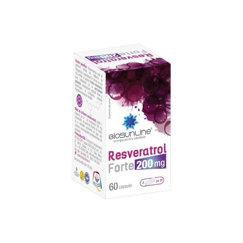 Resveratrol Forte 200 mg, 60 capsule, Helcor HELCOR BAIA MARE — preț și oferte