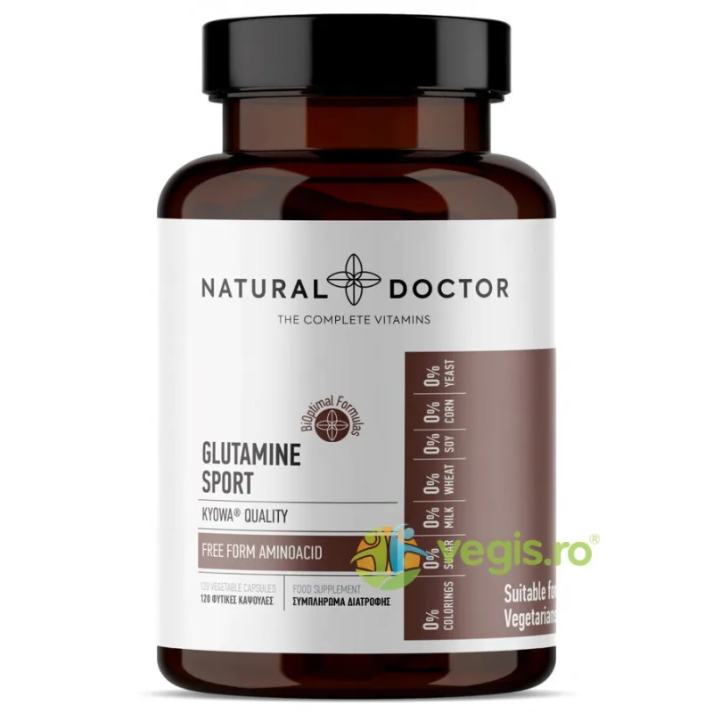 Glutamine Sport - Aminoacizi sub Forma Libera 120cps NATURAL&nbsp;DOCTOR — preț și oferte
