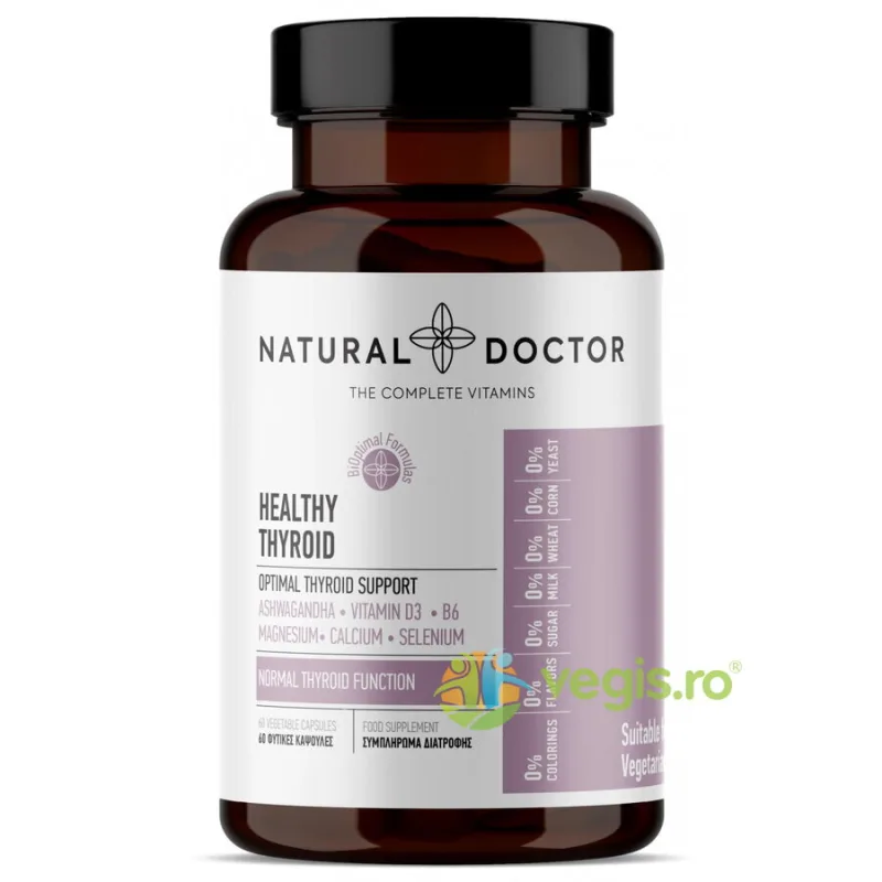 Healthy Thyroid - Functionarea Normala a Tiroidei 60cps vegetale NATURAL DOCTOR — preț și oferte
