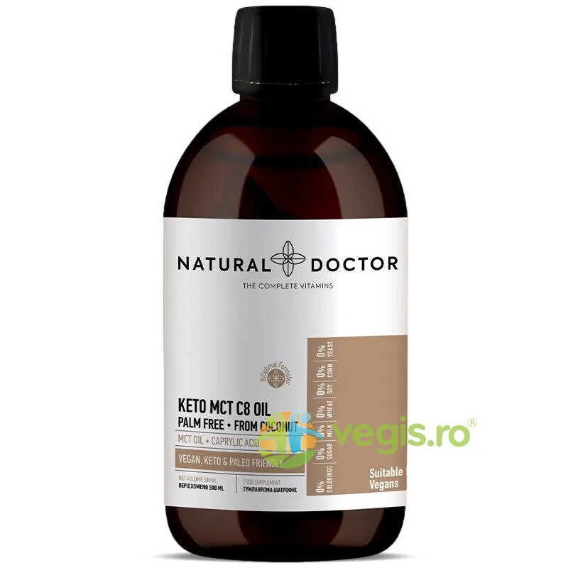 Keto MCT C8 Oil - Activarea Procesului de Ardere a Grasimilor 500ml NATURAL DOCTOR — preț și oferte