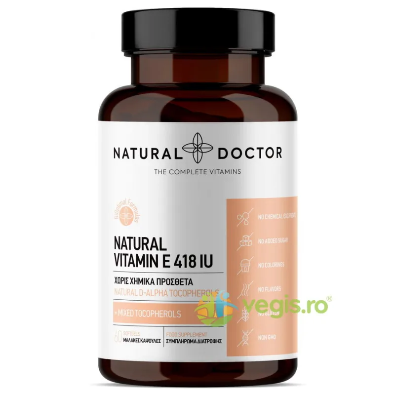 Vitamina E Naturala si Mix de Tocoferoli Naturali cu Biodisponibilitate Ridicata 60cps vegetale NATURAL DOCTOR — preț și oferte