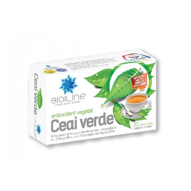 Ceai Verde 500 mg,  30 comprimate, Helcor — preț și oferte