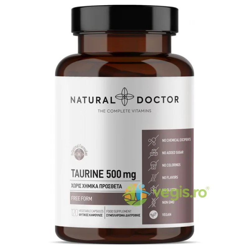 Taurine - Cresterea Rezistentei la Efort 120cps vegetale NATURAL&nbsp;DOCTOR — preț și oferte