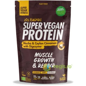 Proteina Super Vegan cu Mocha si Scortisoara de Ceylon cu DigeZyme (Format Mediu) fara Gluten Ecologica/Bio 875g