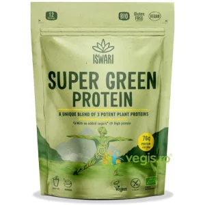 Pulbere Proteica si Detox Super Verde 71.1% Proteina fara Gluten Ecologica/Bio 250g