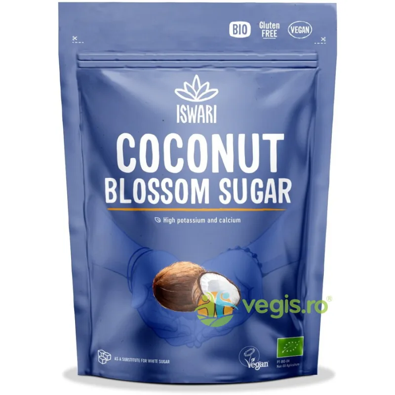 Zahar din Flori de Cocos fara Gluten Ecologic/Bio 250g ISWARI — preț și oferte