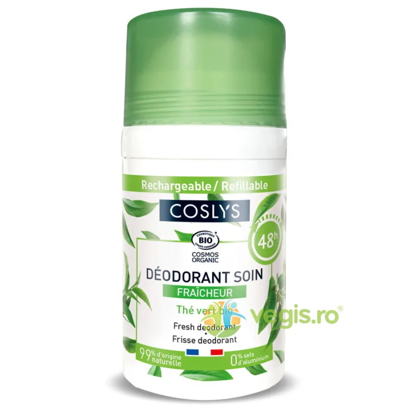 Deodorant Proaspat cu Parfum de Ceai Verde si Menta Bio 50ml COSLYS — preț și oferte