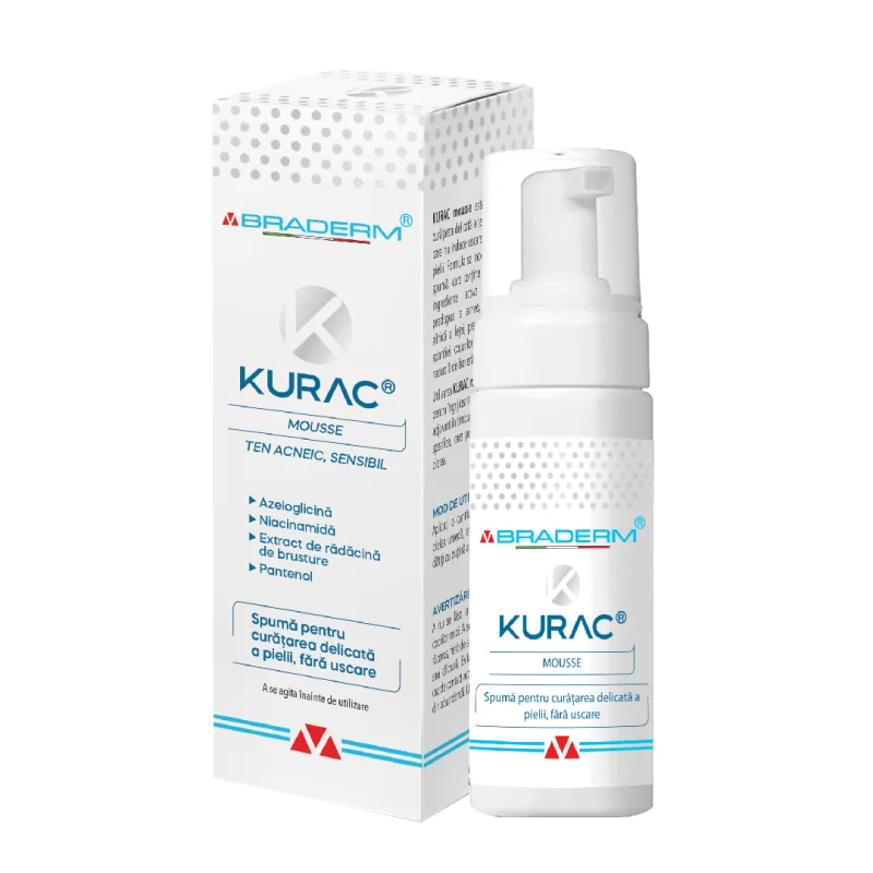 Spuma pentru curatarea pielii Kurac, 100 ml, Braderm — preț și oferte