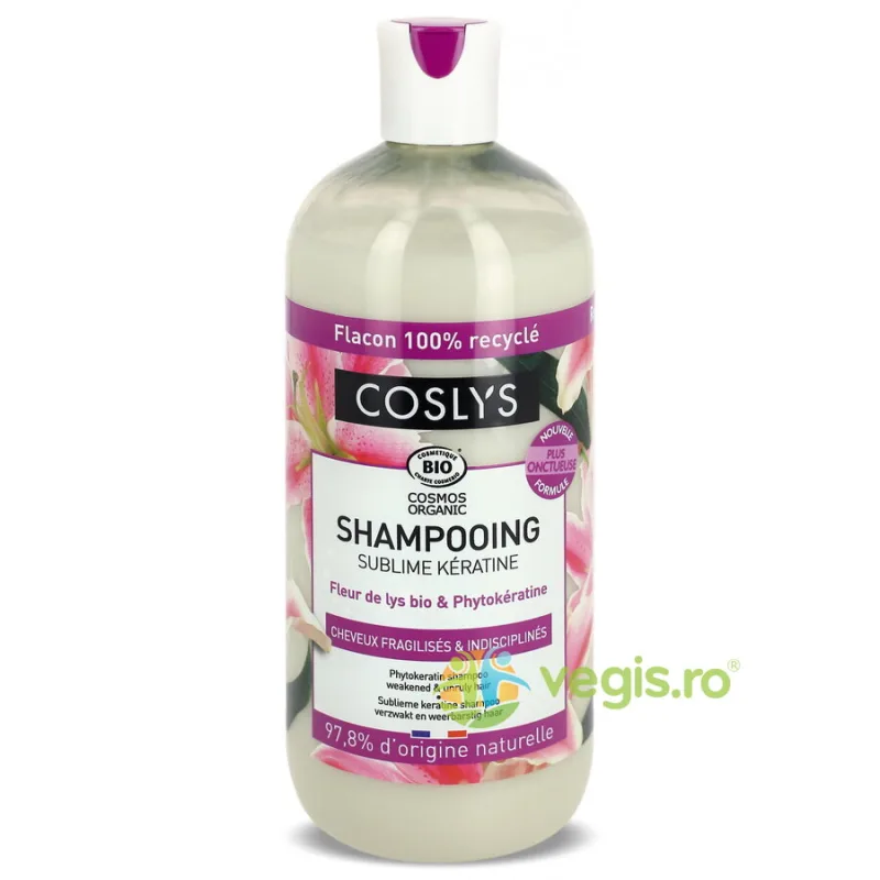 Sampon Reparare si Intarire pentru Par Slab si Despicat cu Liliac si Fitocheratina (Format Mare) Bio 500ml COSLYS — preț și oferte