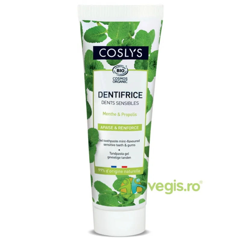 Pasta pentru Dinti si Gingii Sensibile cu Menta si Propolis 75ml COSLYS — preț și oferte