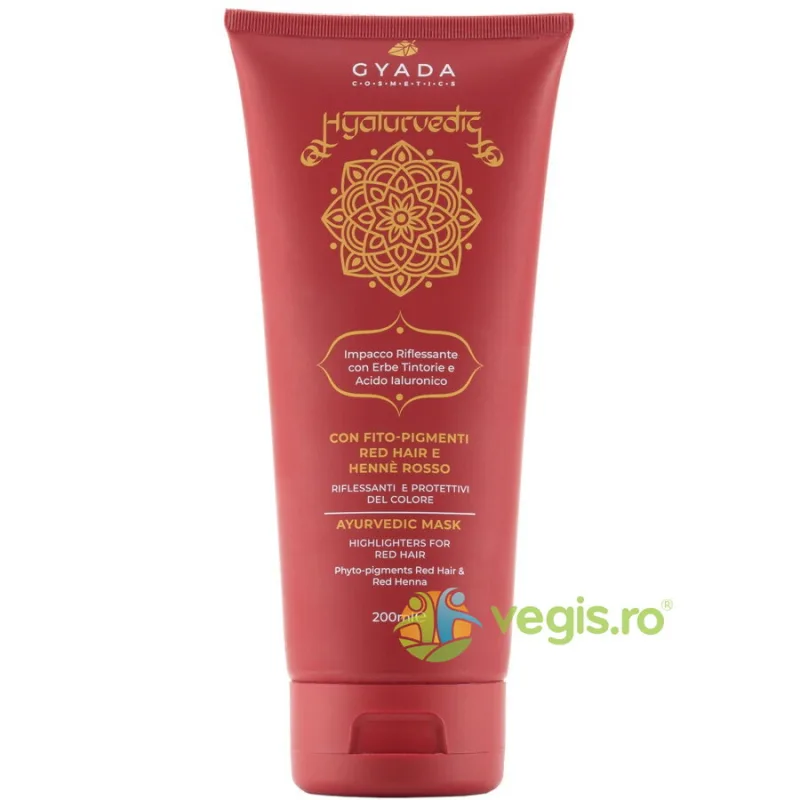 Masca de Par Revitalizanta pentru Par Roscat cu Fito Pigmenti, Henna si Acid Hialuronic 200ml GYADA COSMETICS — preț și oferte
