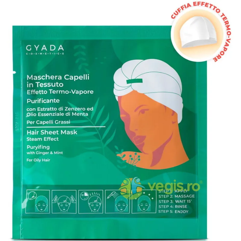 Masca de Par Antimatreata Tip Casca cu Efect Termic pentru Par Gras 1buc GYADA COSMETICS — preț și oferte