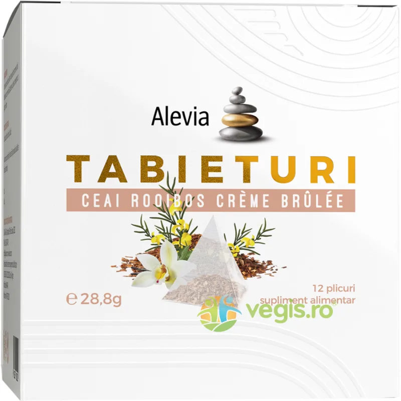 Tabieturi Ceai Rooibos Creme Brule 12 plicuri piramida ALEVIA — preț și oferte