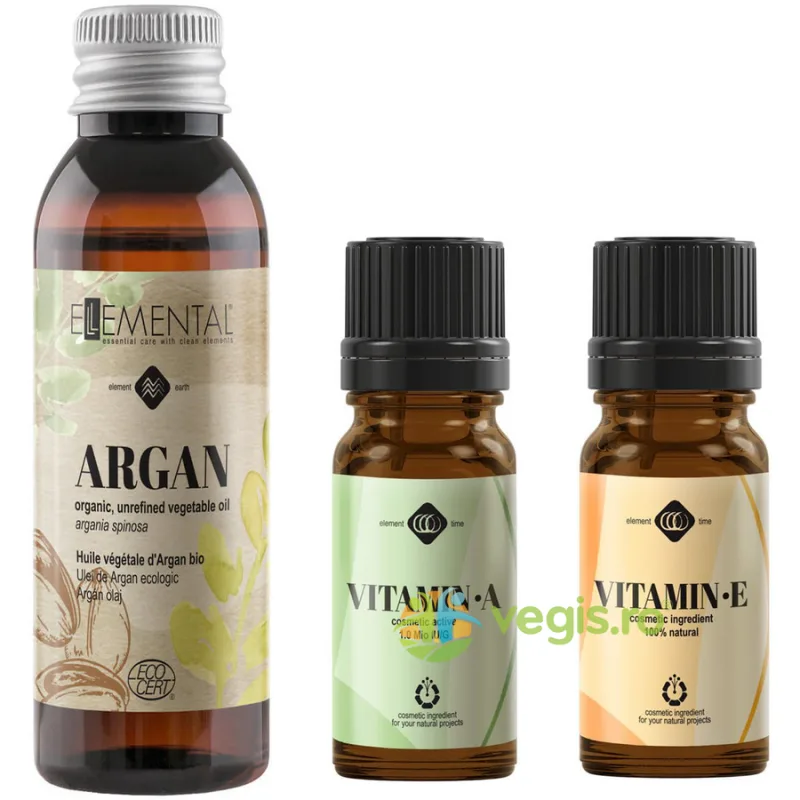 Set Masca Handmade (Ulei De Argan 50ml + Vitamina A 10ml+ Vitamina E 10ml) MAYAM — preț și oferte