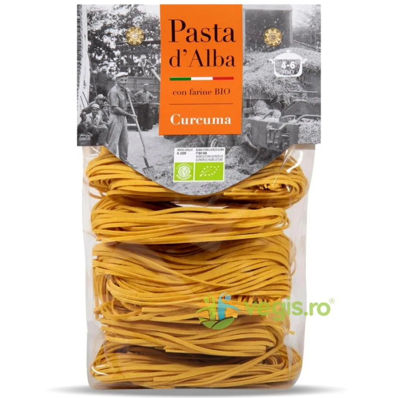 Paste Tagliolini din Grau Dur si Turmeric Ecologice/Bio 250g PASTA D'ALBA — preț și oferte