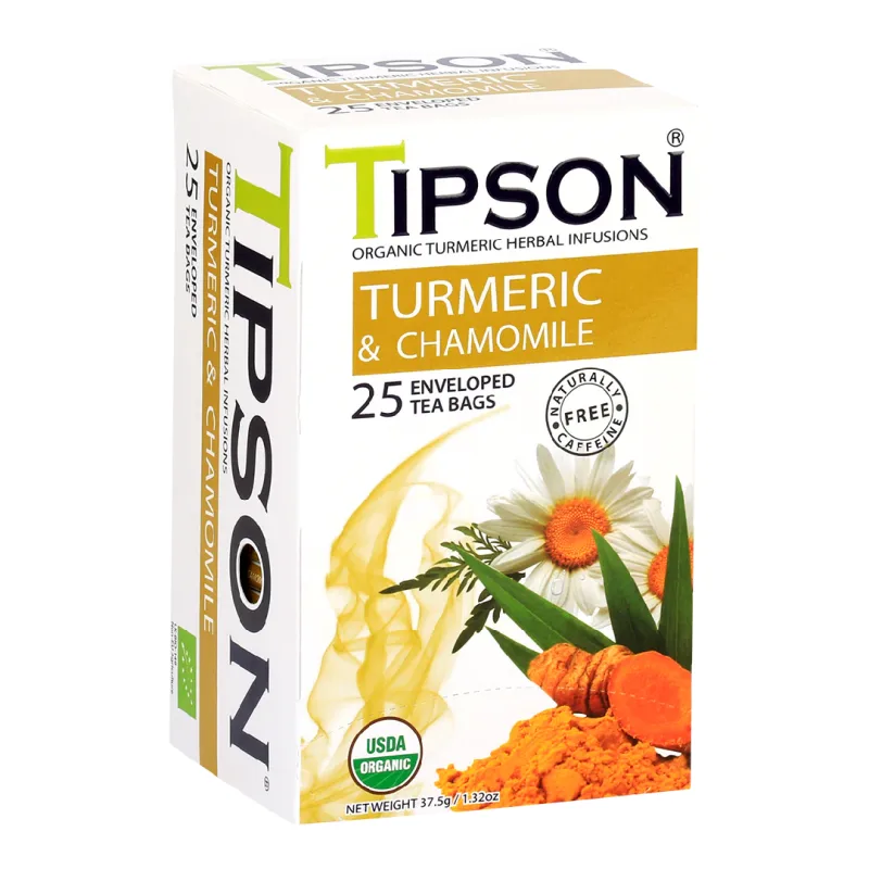 Ceai Eco turmeric & camomile, 25 plicuri, Tipson BASILUR TEA — preț și oferte