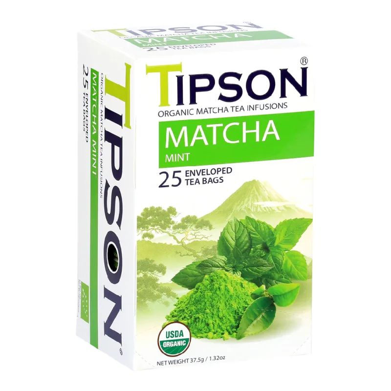 Ceai Organic Matcha mint, 25 plicuri, Tipson BASILUR TEA — preț și oferte