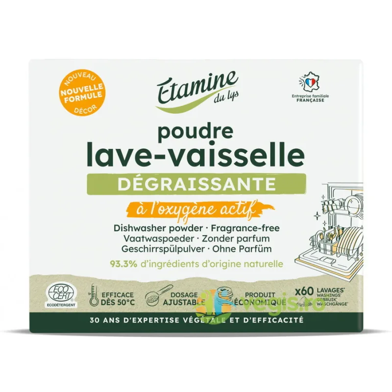 Pudra Eco pentru Masina de Spalat Vase, fara Parfum 1.3kg ETAMINE DU LYS — preț și oferte