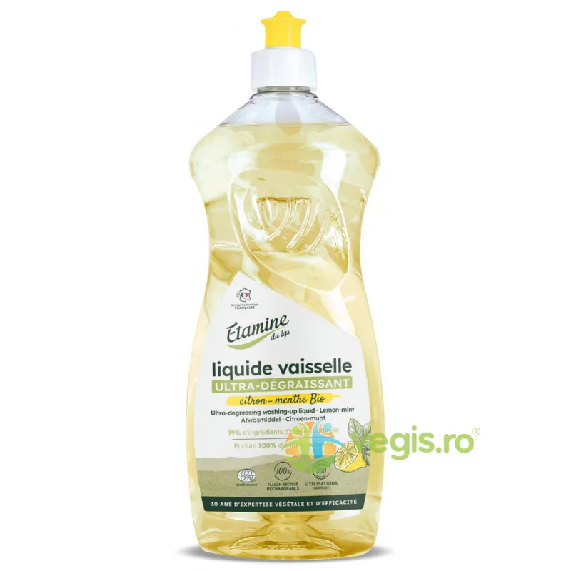 Detergent Eco Ultra Degresant pentru Vase cu Parfum de Menta si Lamaie 1L ETAMINE DU LYS — preț și oferte