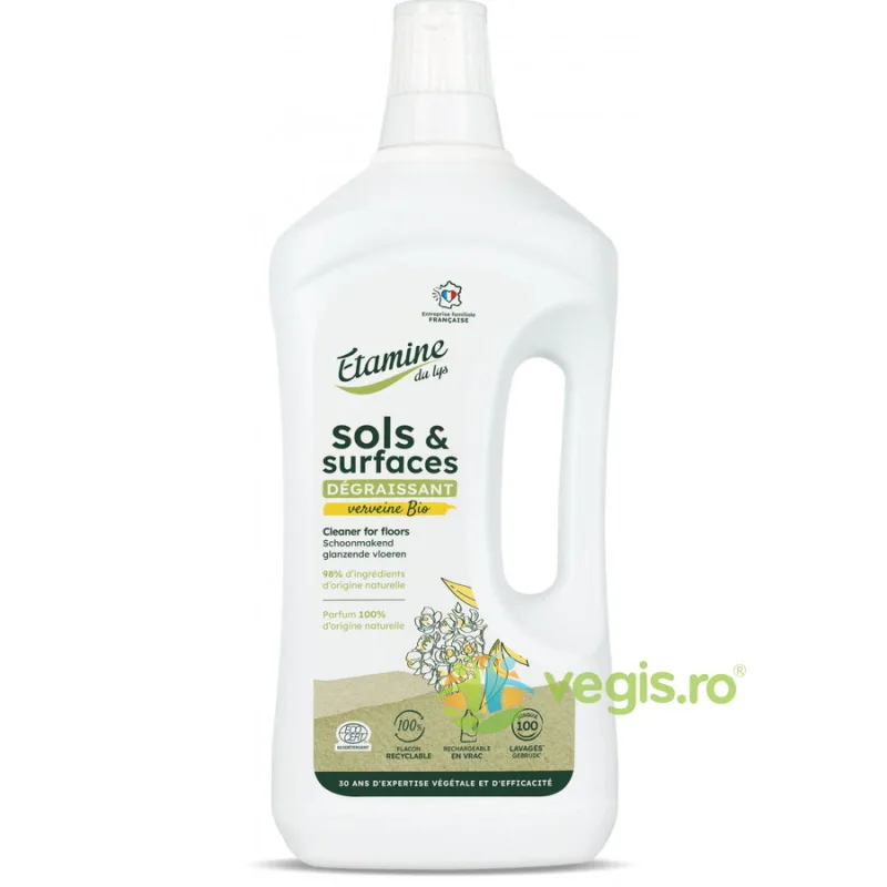 Detergent Eco pentru Podele si Suprafete cu Parfum de Verbina 1L ETAMINE DU LYS — preț și oferte