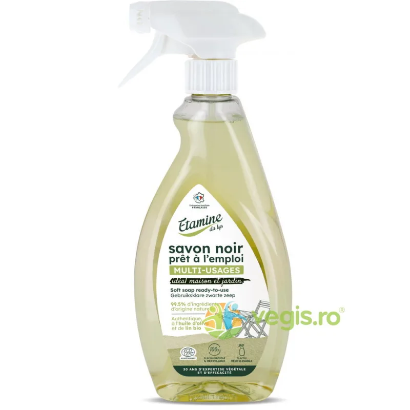 Detergent Spray Multifunctional pentru Casa si Gradina cu Sapun Negru, fara Parfum Eco 500ml ETAMINE DU LYS — preț și oferte