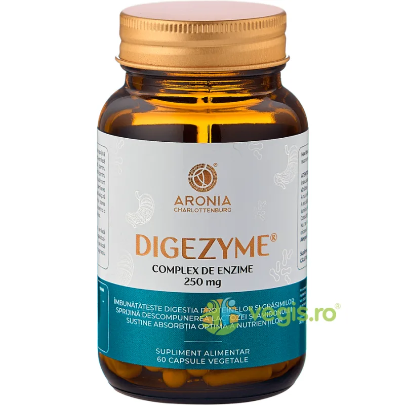 Complex cu 5 Enzime pentru Sistemul Digestiv, Evitarea Balonarii si Absorbtia Completa a Nutrientilor 60cps ARONIA CHARLOTTENBURG — preț și oferte