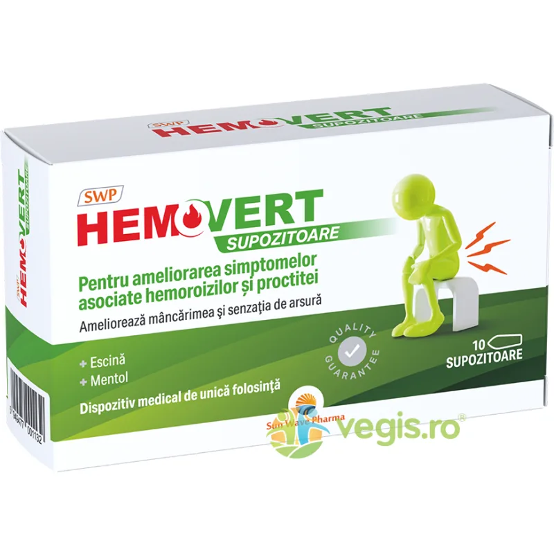Hemovert Supozitoare 10buc SUN WAVE PHARMA — preț și oferte