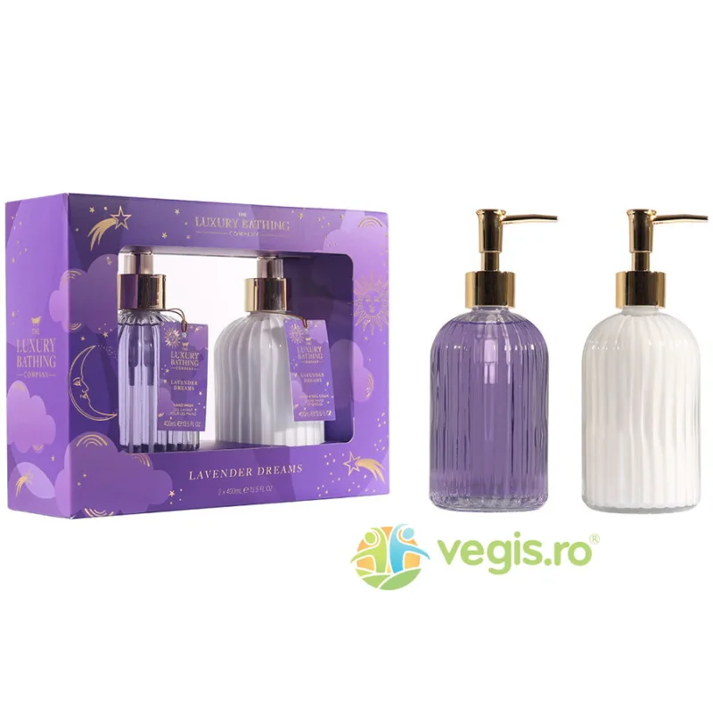 Set Cadou Heavenly Hands Lavender Sapun Lichid 400ml + Crema pentru Maini si Unghii 400ml THE LUXURY BATHING COMPANY — preț și oferte