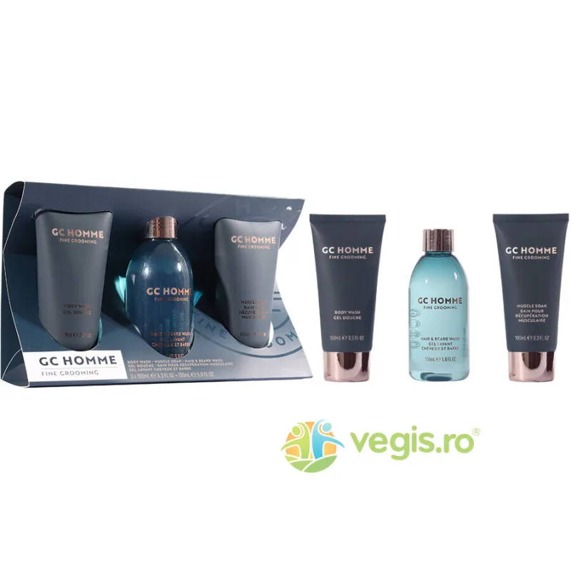 Set Cadou Daily Essentials GC Homme Fine Grooming Gel de Dus 100ml + Sampon pentru Par si Barba 100ml + Spuma de Baie 100ml THE LUXURY BATHING COMPANY — preț și oferte