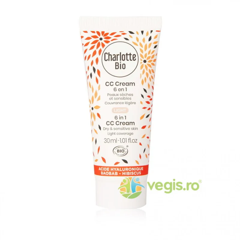 CC Cream 6in1 Light pentru Piele Uscata si Sensibila cu Acid Hialuronic si Baobab Bio 30ml CHARLOTTE BIO — preț și oferte