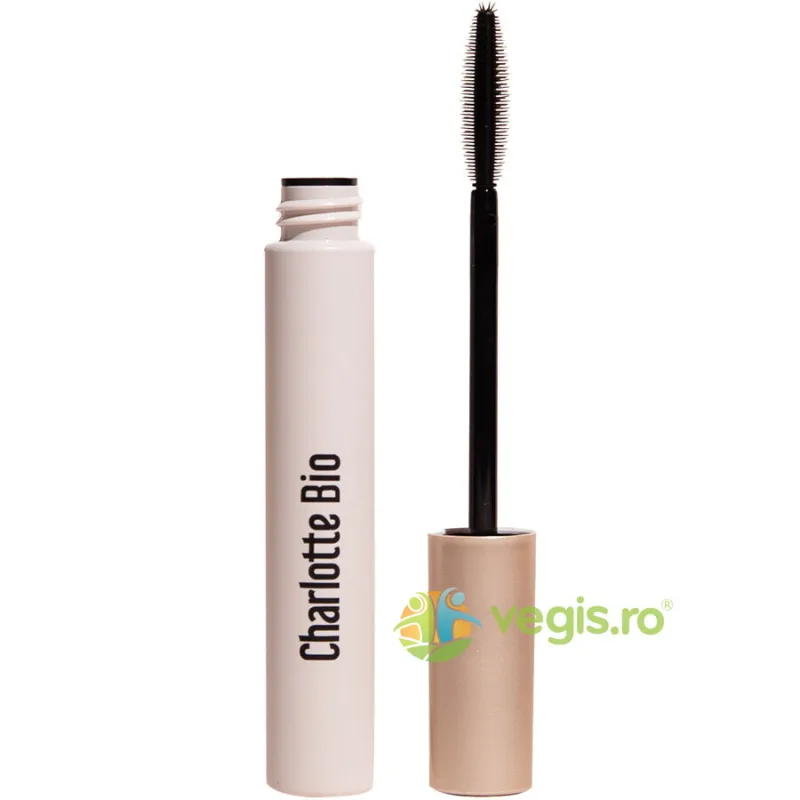 Mascara Negru pentru Volum si Alungire cu Apa de Trandafir, Ulei de Ricin si Ceara Vegetala Bio 8ml CHARLOTTE BIO — preț și oferte