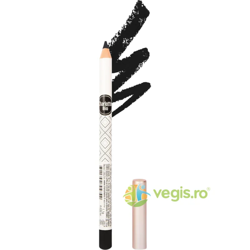 Creion Contur Ochi Negru cu Efect de Lunga Durata cu Jojoba si Ceara Vegetala Bio 1.1g CHARLOTTE BIO — preț și oferte