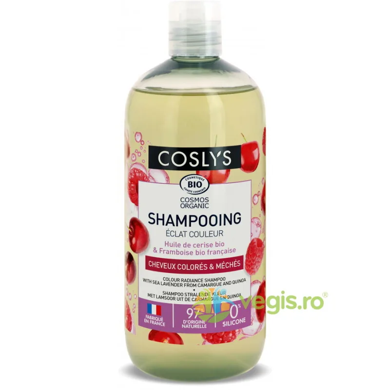 Sampon pentru Ingrijire Par Vopsit cu Ulei de Cirese si Otet de Zmeura Bio 500ml COSLYS — preț și oferte